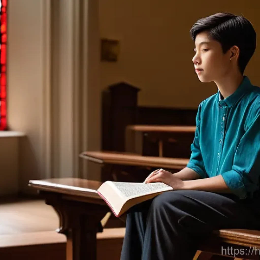 개신교 신학교 입학 조건 - **Prompt 1: A Moment of Divine Calling and Reflection**
    "A serene and contemplative young adult,...