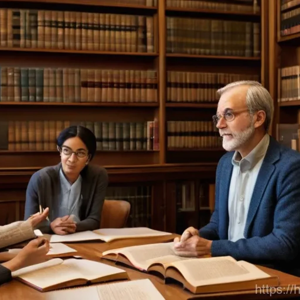 신천지의 조직 구조 - "A warmly lit, inviting study room where diverse adults gather around a large table, listening inten...