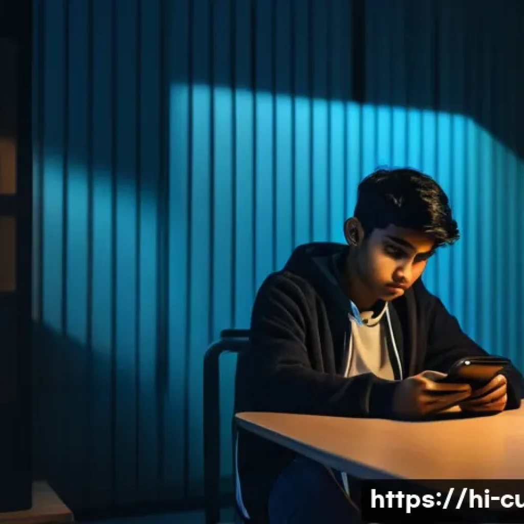 사이비 종교의 청소년 타겟팅 - A young Indian male teenager sitting alone in a dimly lit room, looking stressed and isolated while ...