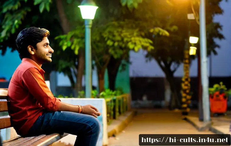 Home 17 사이비 종교의 확산 요인 - Photorealistic Indian urban neighborhood scene at dusk, a vulnerable young adult sitting alone on a ...